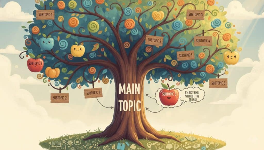 תוכן אסטרטגי מתוכנן לפי אשכולות ותתי נושאים